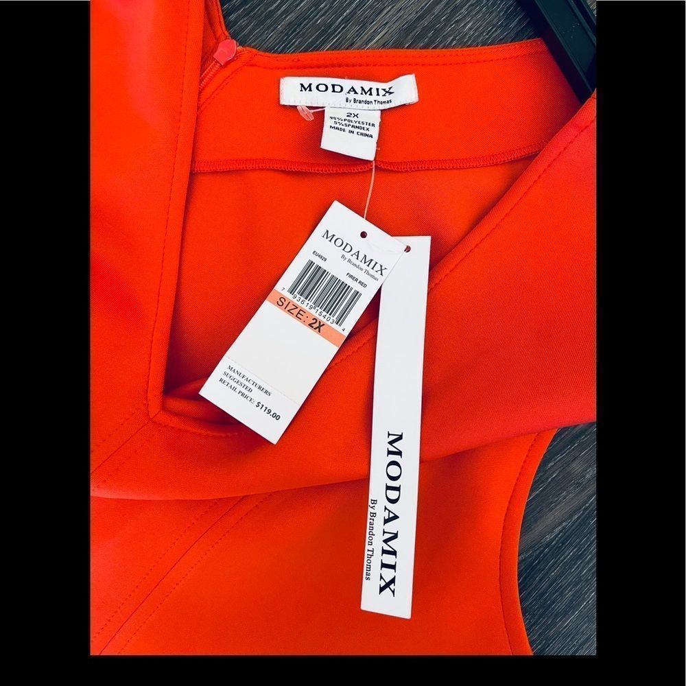 MODAMIX by Brandon Thomas,Size 2X, Scuba Tank Dress, Womens Sleeveless vneck NWT - Picture 5 of 16